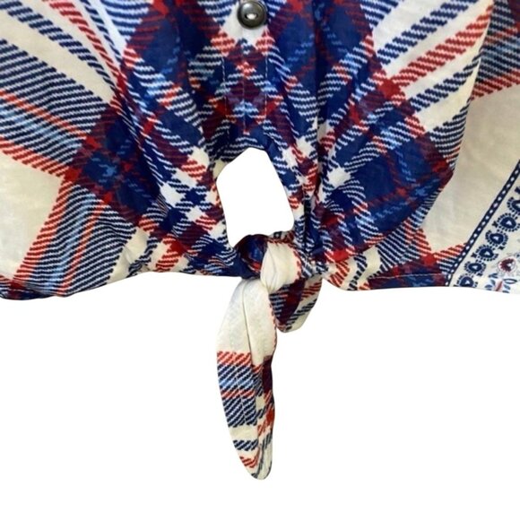 Style & Co Women's Size 3X Boho Plaid Knot Front Top New - Picture 2 of 9